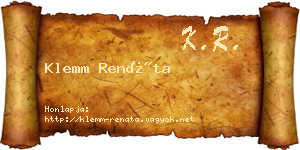 Klemm Renáta névjegykártya