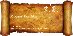 Klemm Renáta névjegykártya